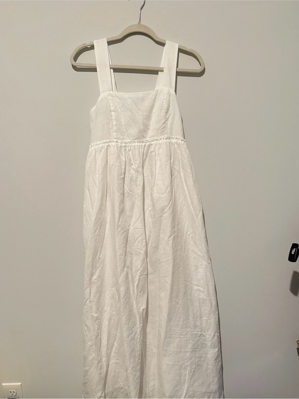 UpWest White Linen Maxi Dress Small